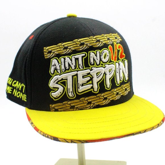 Vintage Flat Fitty Snapback Hat Multicolor Ain't No 1/2 Steppin Retro Adjustable - Picture 1 of 8